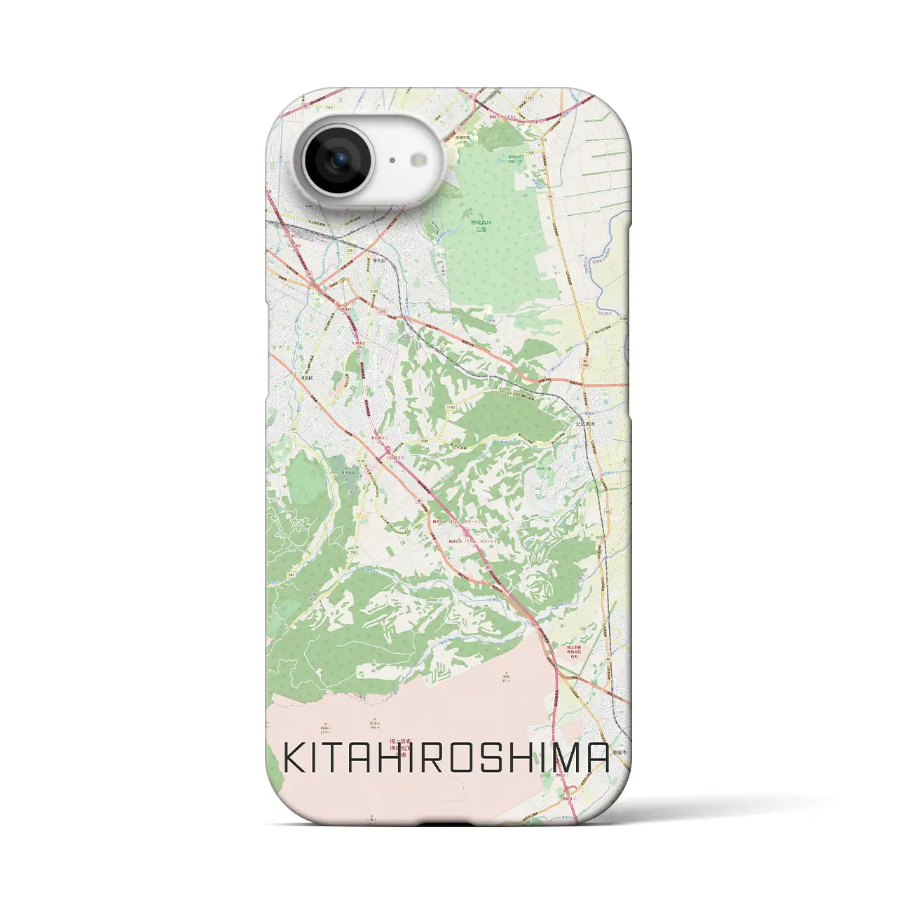 【北広島2（北海道）】地図柄iPhoneケース（バックカバータイプ）