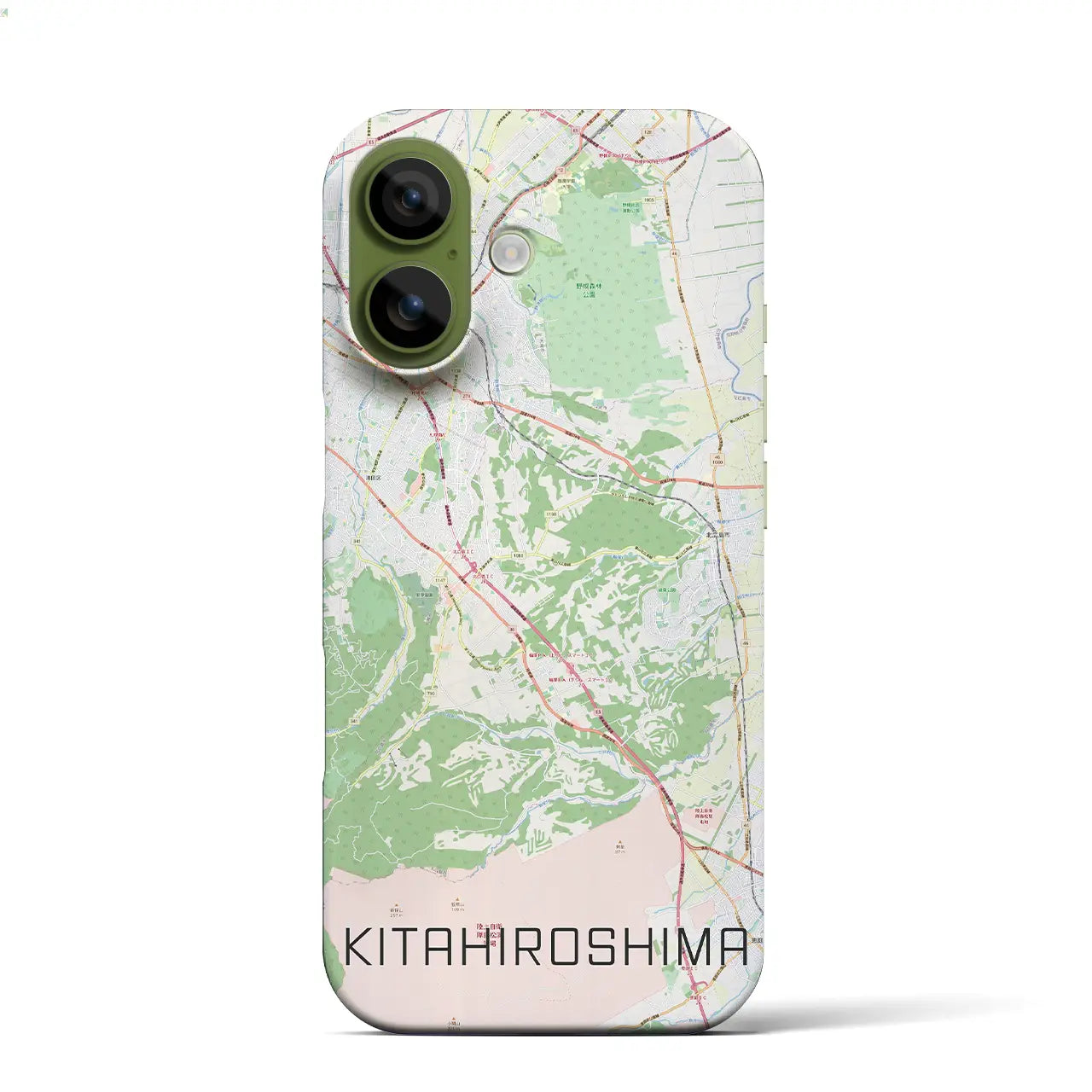 【北広島2（北海道）】地図柄iPhoneケース（バックカバータイプ）ブラック・iPhone 17 Pro Max 用