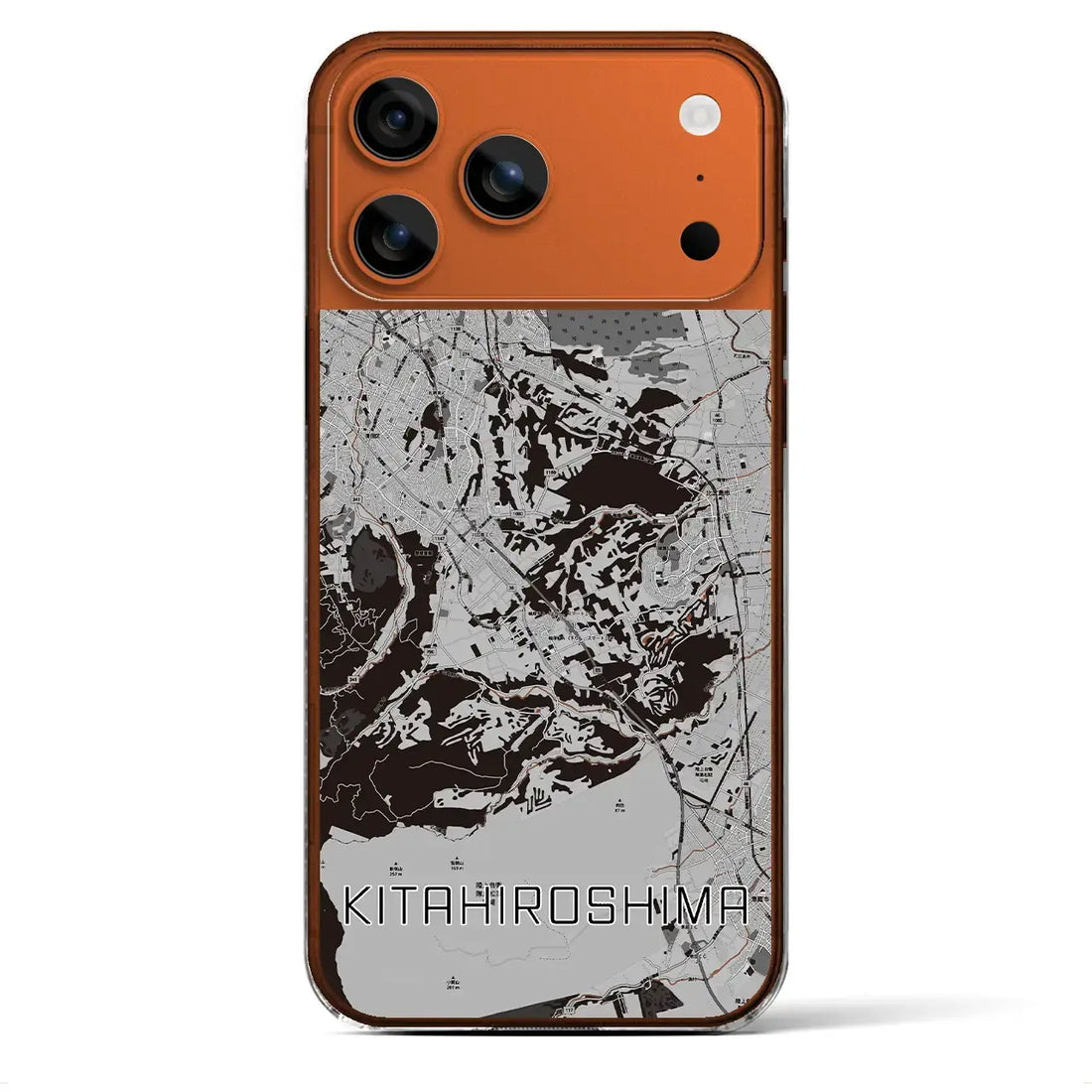 【北広島2(北海道)】地図柄iPhoneケース(クリアタイプ)