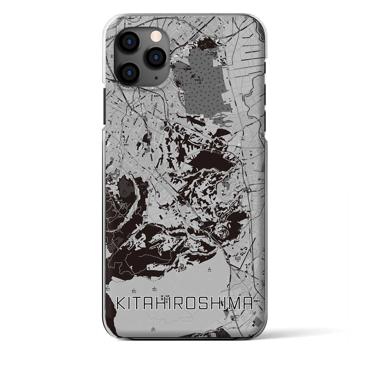 【北広島2（北海道）】地図柄iPhoneケース（クリアタイプ）