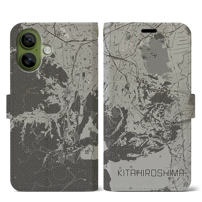 【北広島2（北海道）】地図柄iPhoneケース（手帳タイプ）