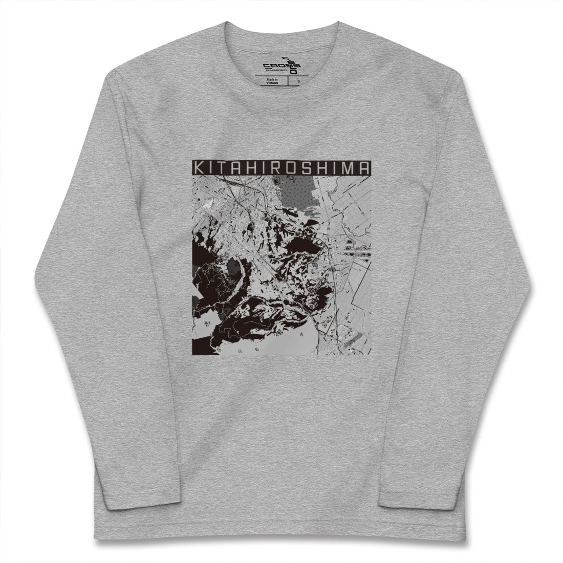 【北広島2（北海道）】地図柄ロングスリーブTシャツ