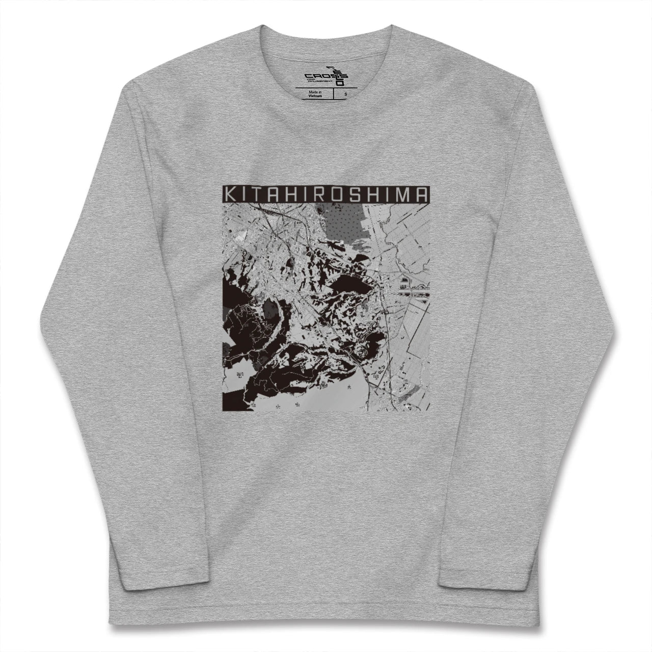 【北広島2（北海道）】地図柄ロングスリーブTシャツ
