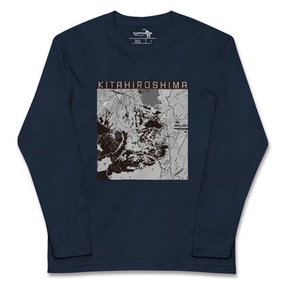 【北広島2（北海道）】地図柄ロングスリーブTシャツ
