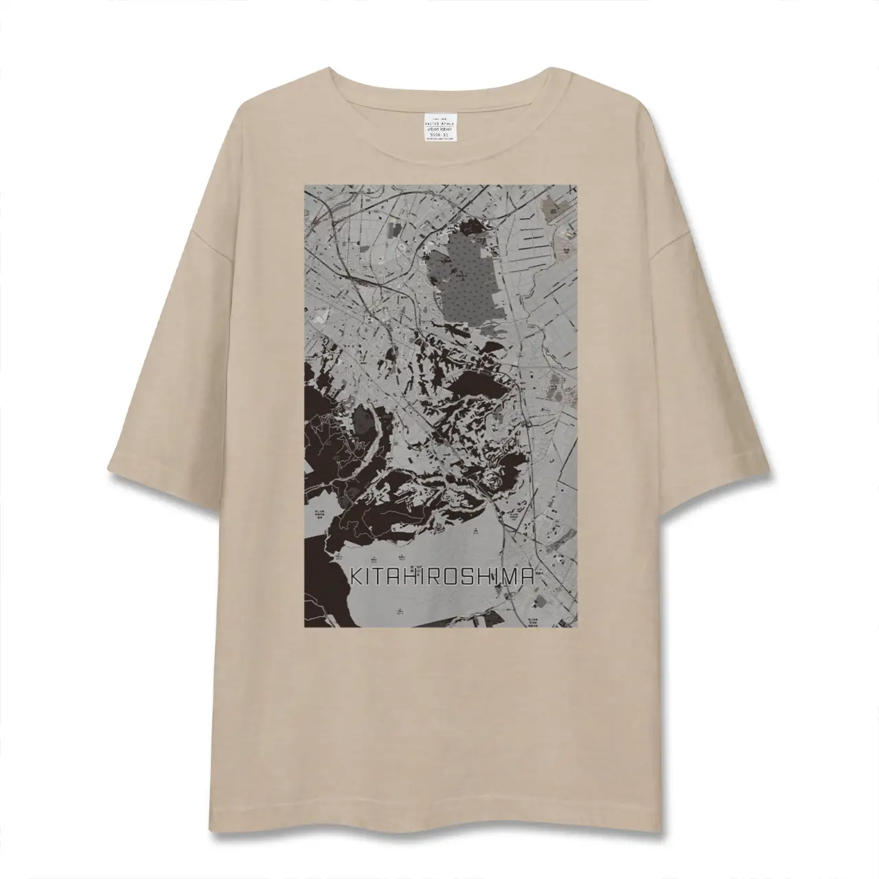 【北広島2（北海道）】地図柄ビッグシルエットTシャツ