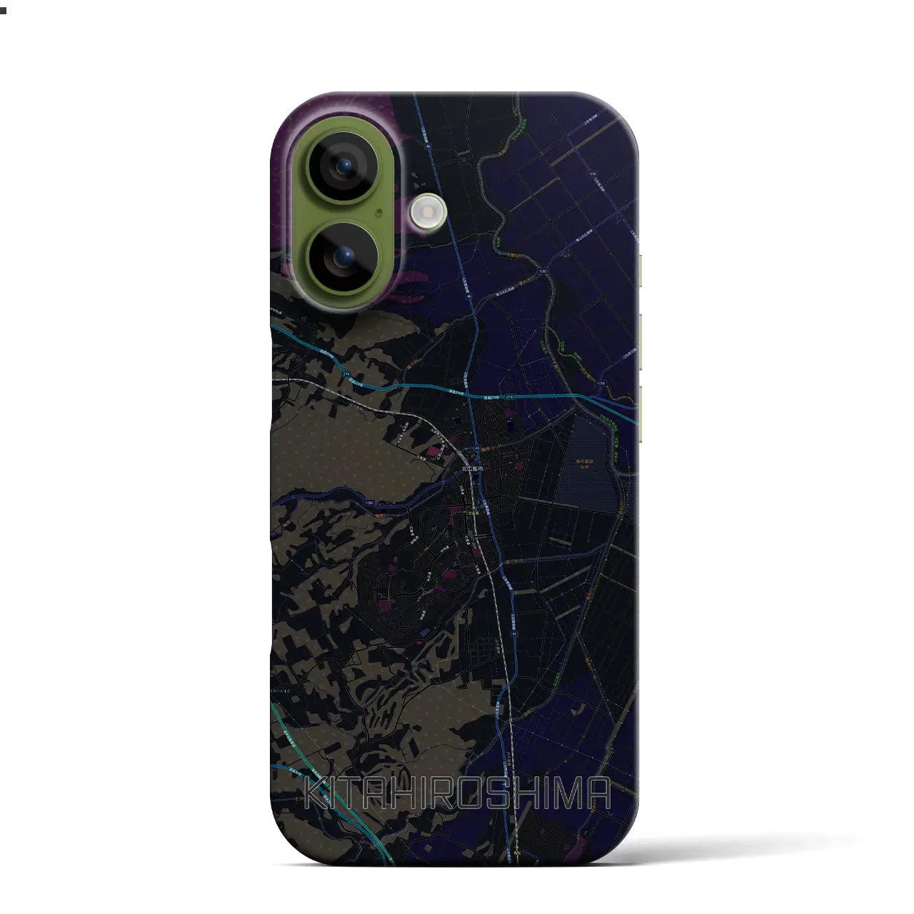 【北広島（北海道）】地図柄iPhoneケース（バックカバータイプ）