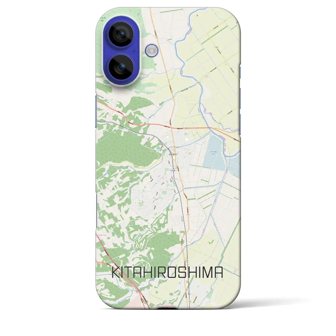 【北広島(北海道)】地図柄iPhoneケース(バックカバータイプ)ナチュラル・iPhone 16 Pro Max 用