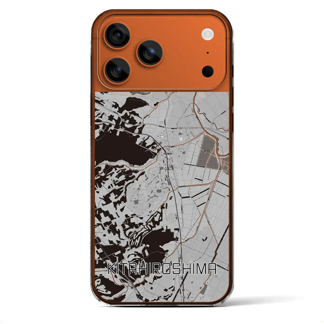 【北広島（北海道）】地図柄iPhoneケース（クリアタイプ）モノトーン・iPhone 17 Pro Max 用