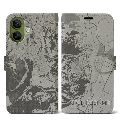 【北広島（北海道）】地図柄iPhoneケース（手帳タイプ）