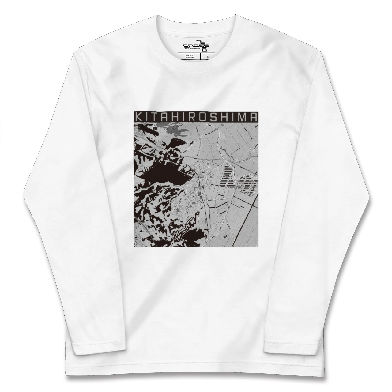 【北広島（北海道）】地図柄ロングスリーブTシャツ