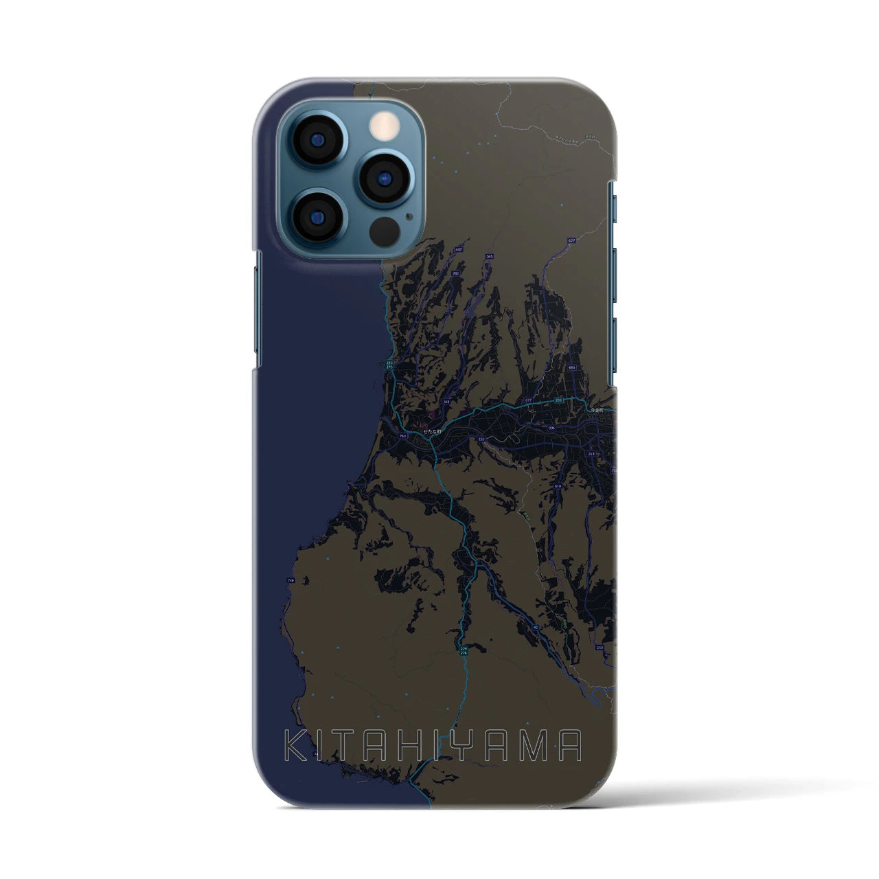 【北檜山（北海道）】地図柄iPhoneケース（バックカバータイプ）
