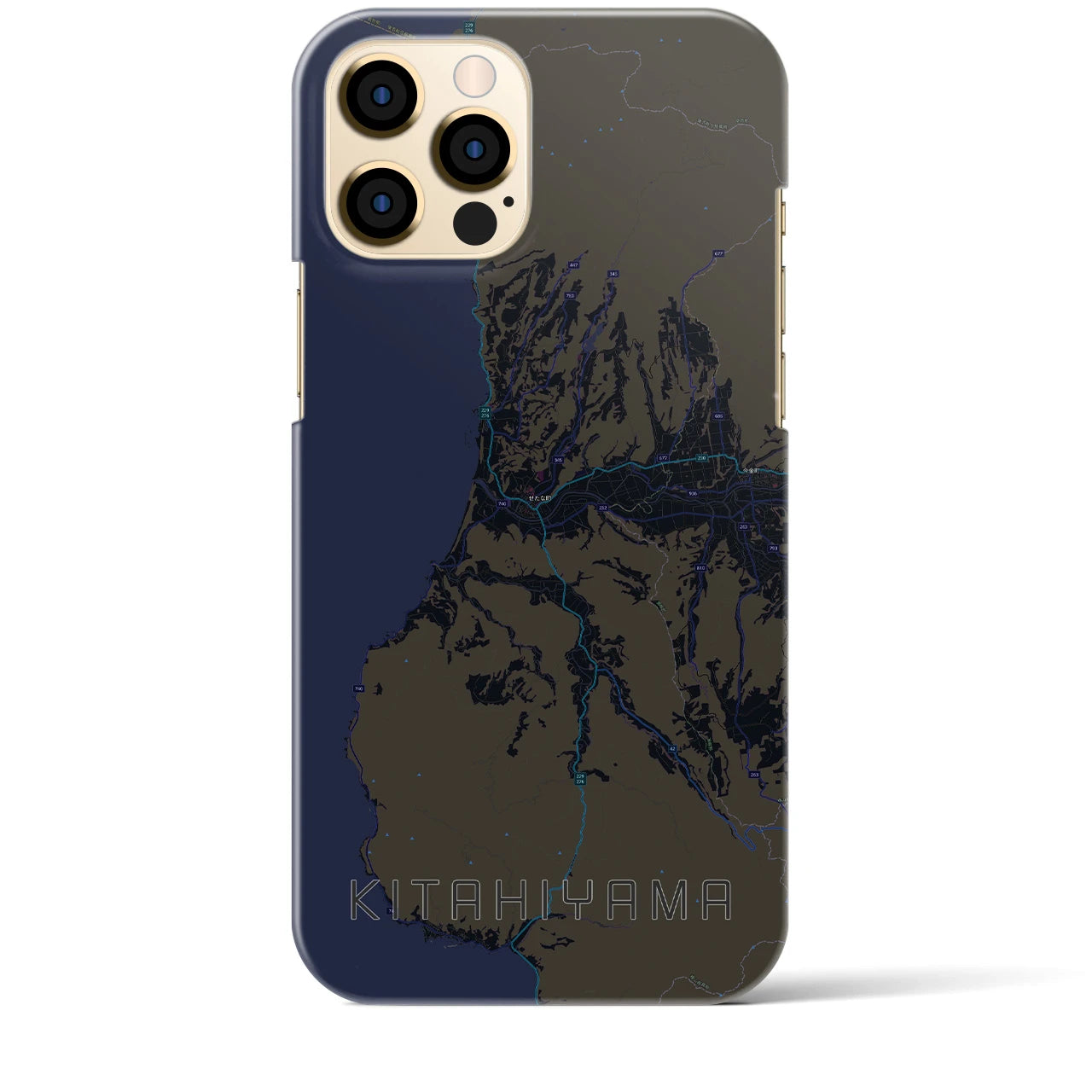 【北檜山（北海道）】地図柄iPhoneケース（バックカバータイプ）