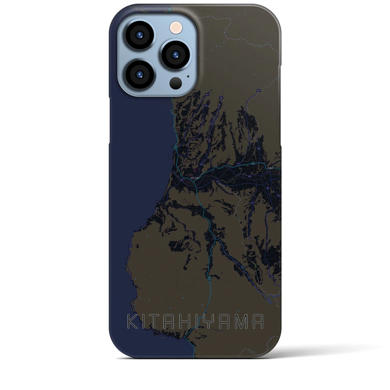 【北檜山（北海道）】地図柄iPhoneケース（バックカバータイプ）
