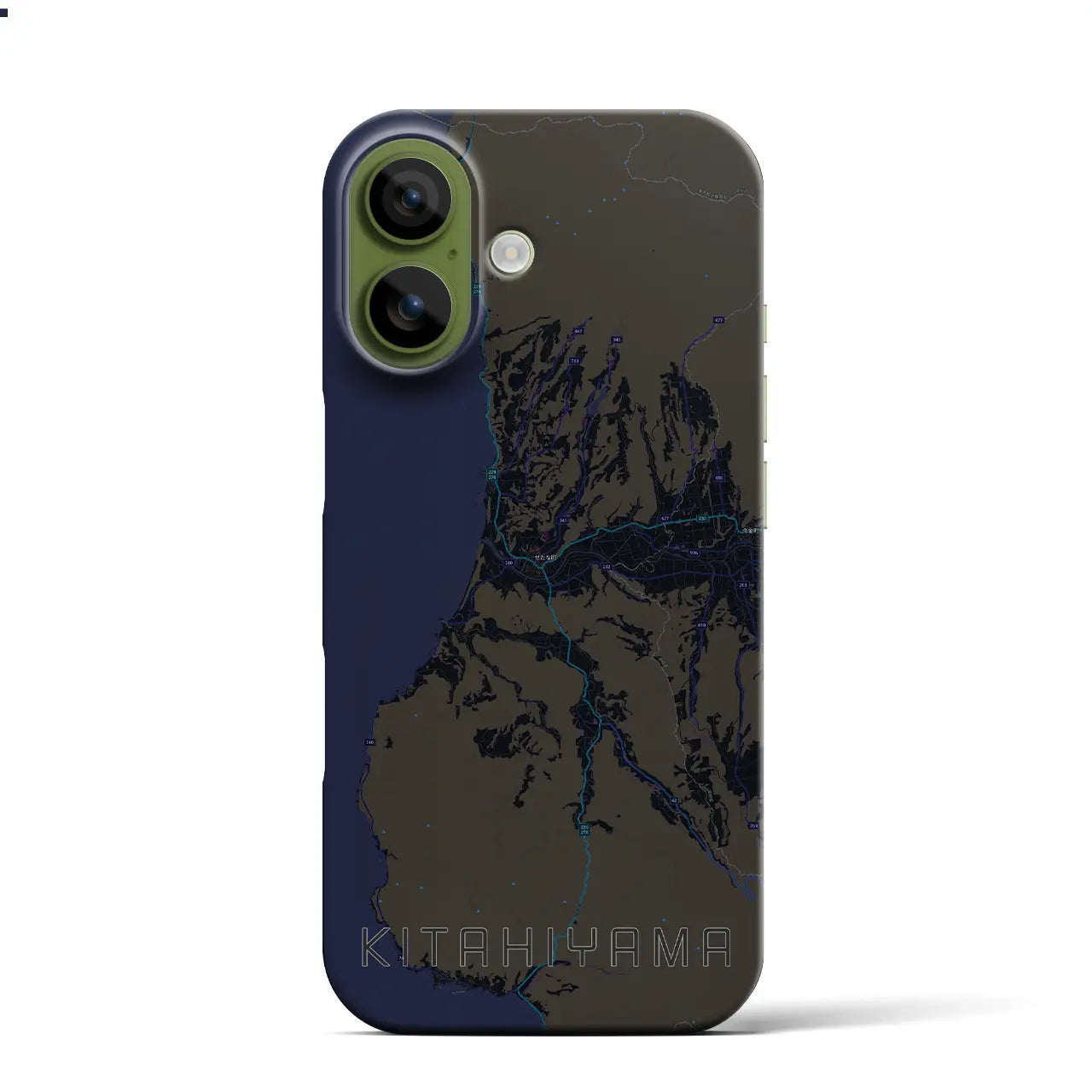 【北檜山（北海道）】地図柄iPhoneケース（バックカバータイプ）