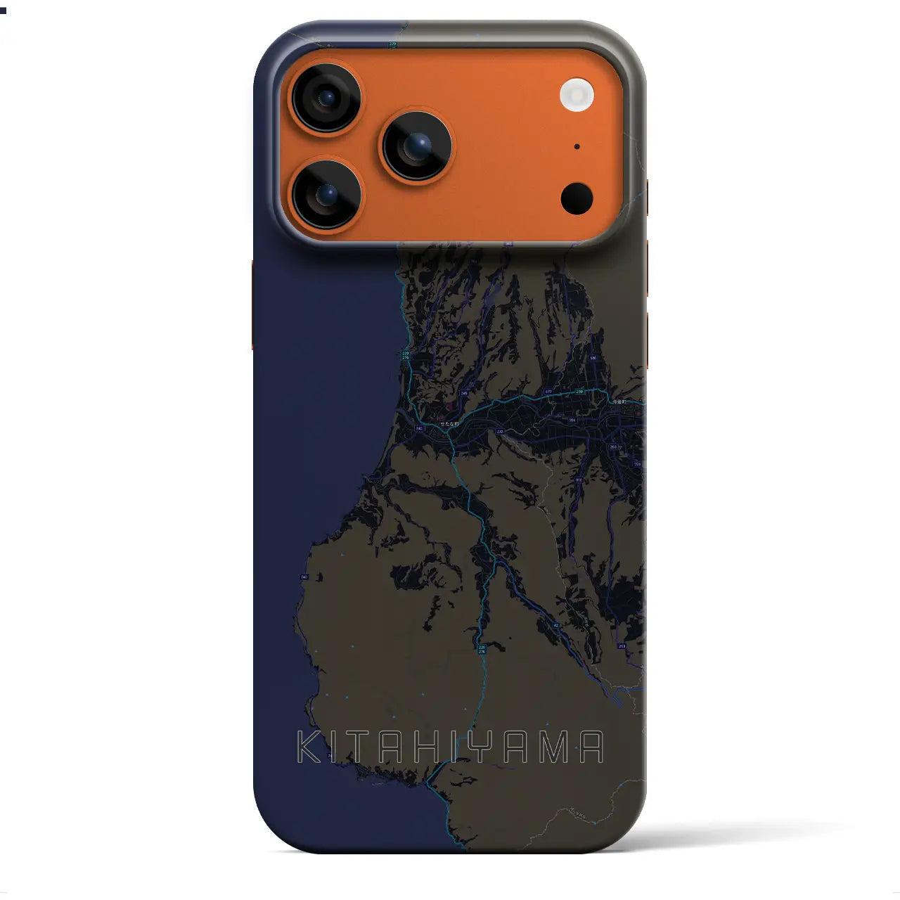 【北檜山（北海道）】地図柄iPhoneケース（バックカバータイプ）