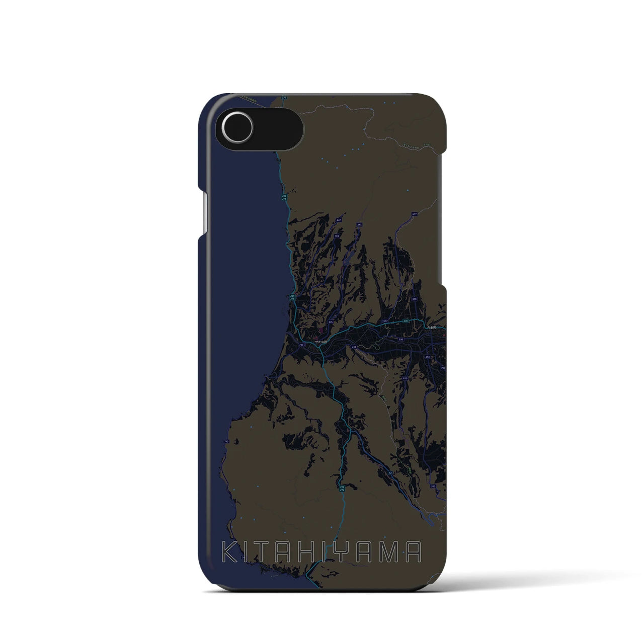 【北檜山（北海道）】地図柄iPhoneケース（バックカバータイプ）
