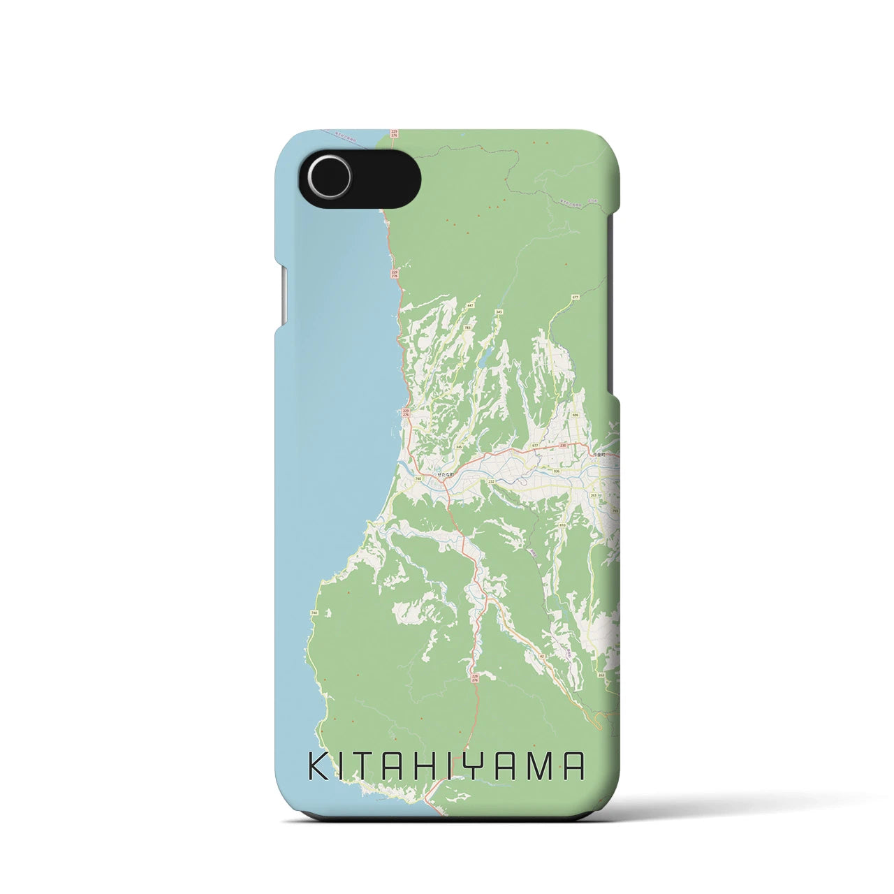 【北檜山（北海道）】地図柄iPhoneケース（バックカバータイプ）