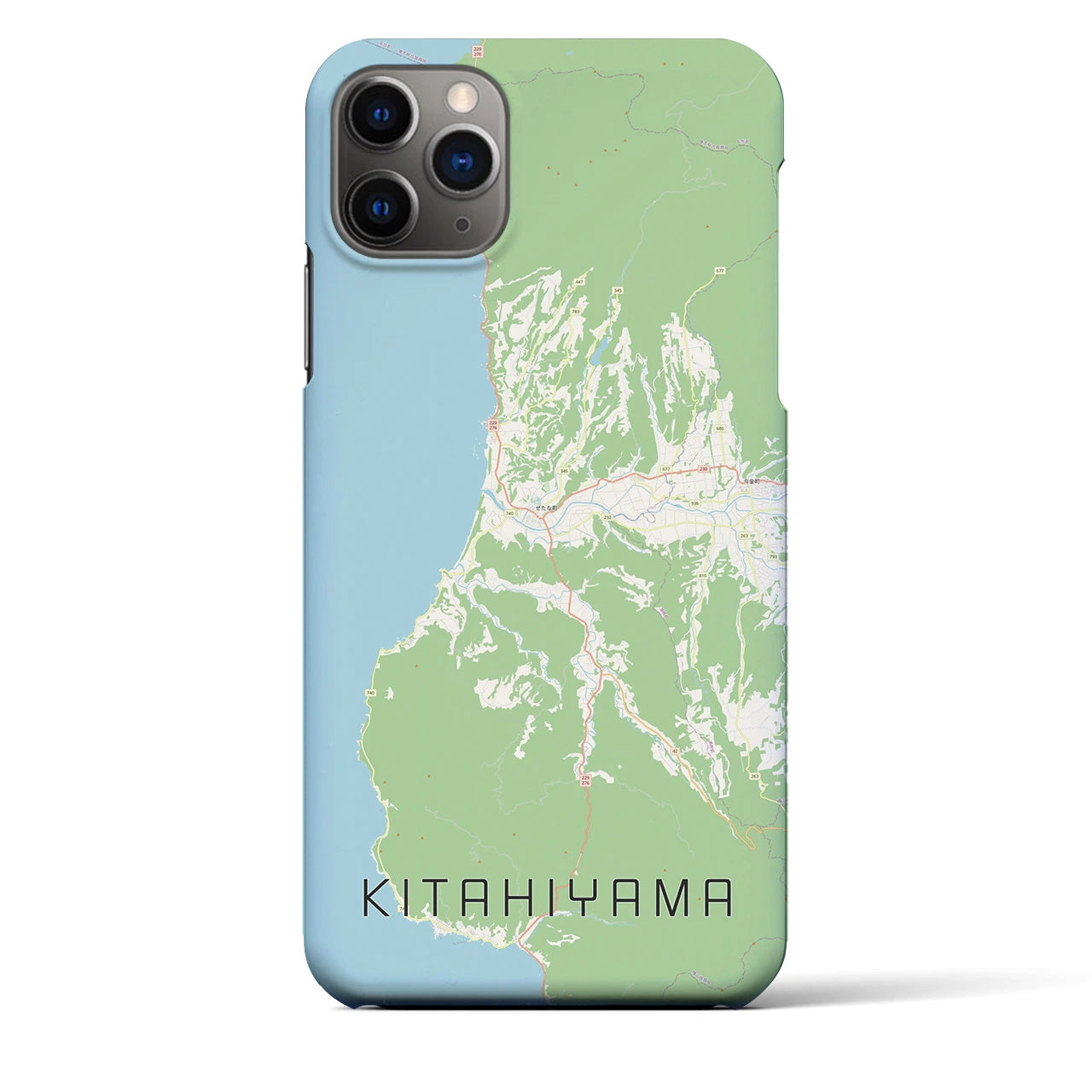 【北檜山（北海道）】地図柄iPhoneケース（バックカバータイプ）