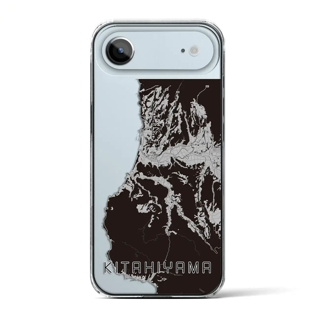 【北檜山（北海道）】地図柄iPhoneケース（クリアタイプ）モノトーン・iPhone 17 Pro Max 用