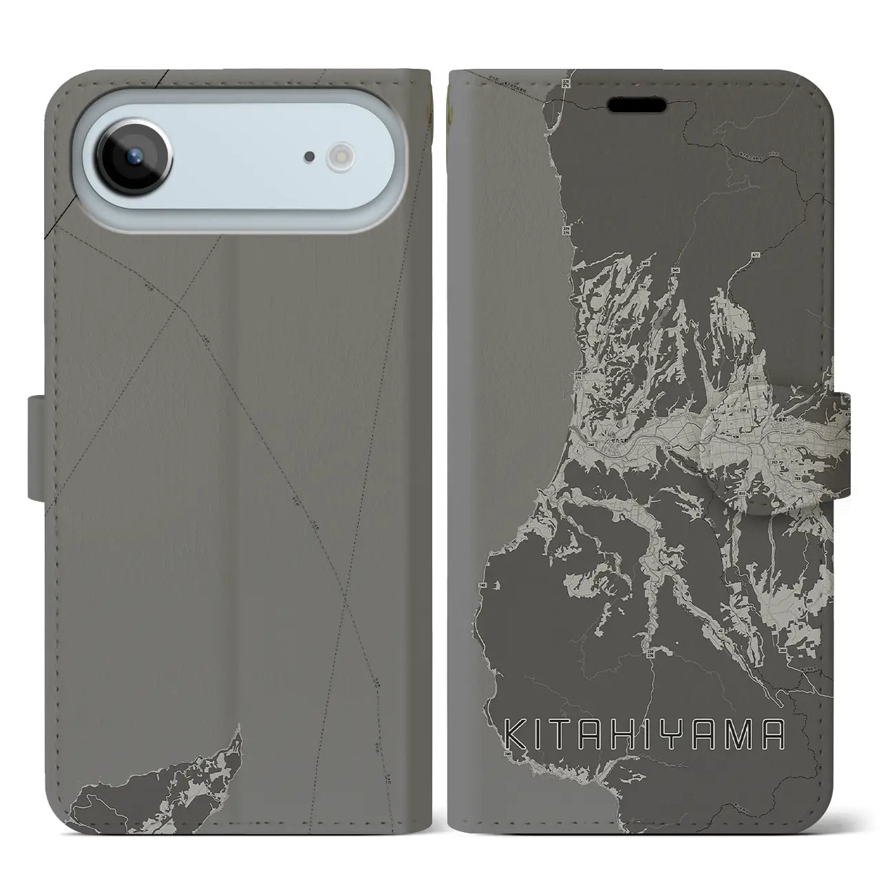【北檜山（北海道）】地図柄iPhoneケース（手帳タイプ）