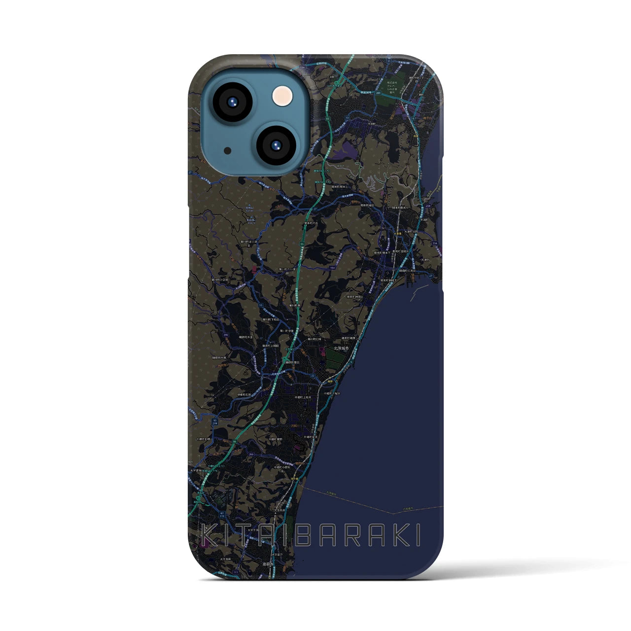 【北茨城（茨城県）】地図柄iPhoneケース（バックカバータイプ）