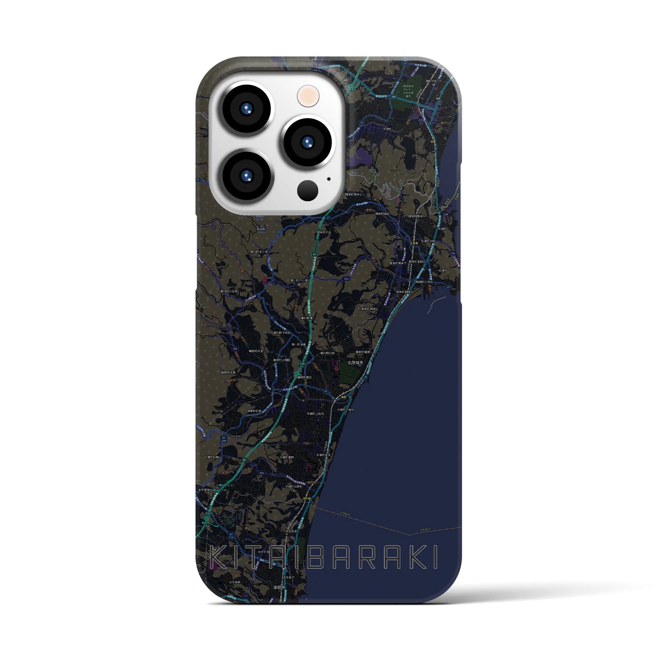 【北茨城（茨城県）】地図柄iPhoneケース（バックカバータイプ）