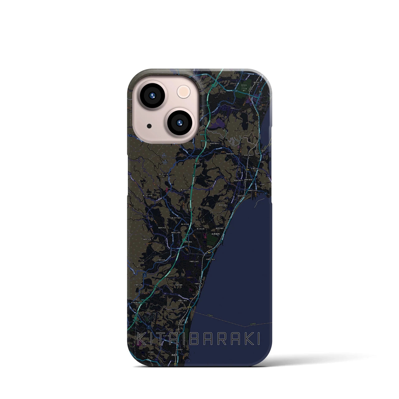 【北茨城（茨城県）】地図柄iPhoneケース（バックカバータイプ）