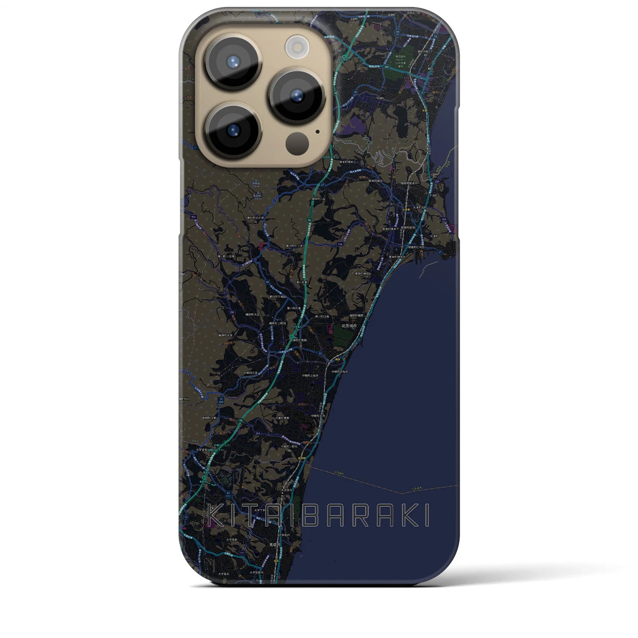 【北茨城（茨城県）】地図柄iPhoneケース（バックカバータイプ）