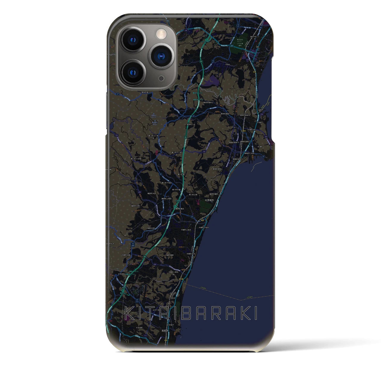 【北茨城（茨城県）】地図柄iPhoneケース（バックカバータイプ）