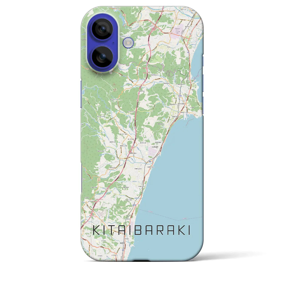【北茨城(茨城県)】地図柄iPhoneケース(バックカバータイプ)ナチュラル・iPhone 16 Pro Max 用