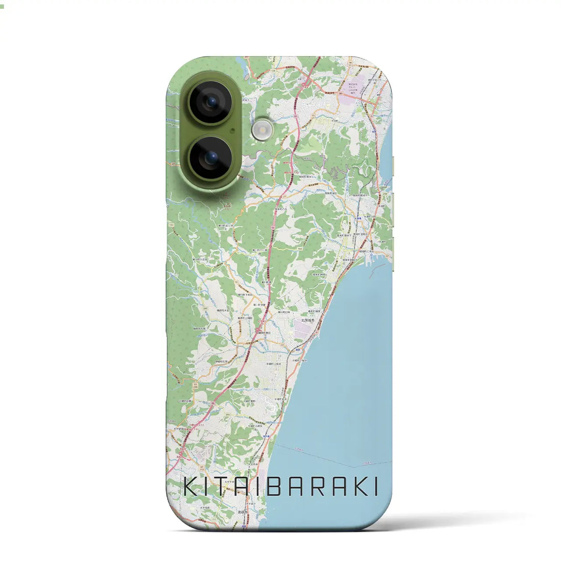 【北茨城(茨城県)】地図柄iPhoneケース(バックカバータイプ)ブラック・iPhone 17 Pro Max 用