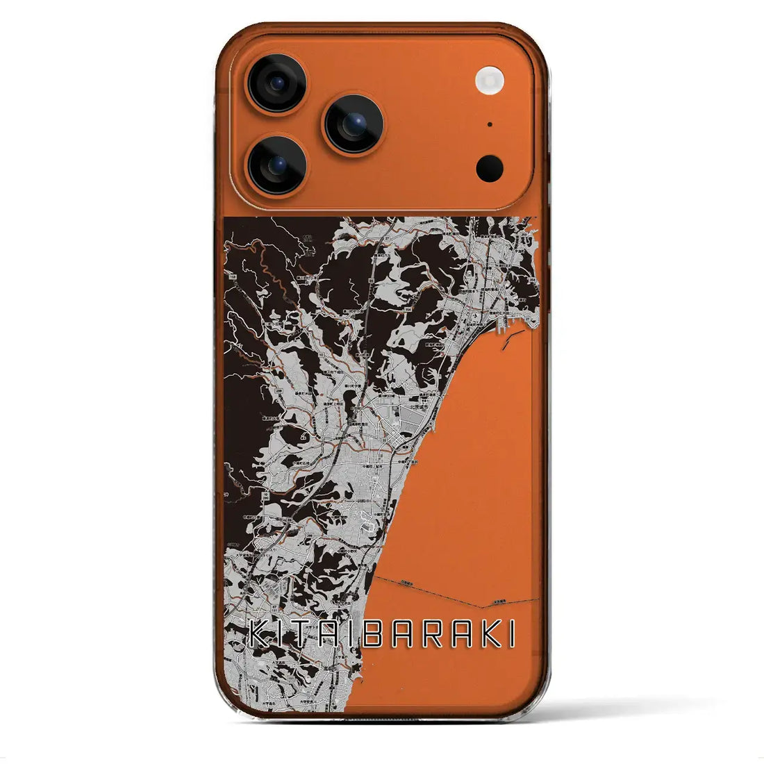 【北茨城(茨城県)】地図柄iPhoneケース(クリアタイプ)モノトーン・iPhone 17 Pro Max 用