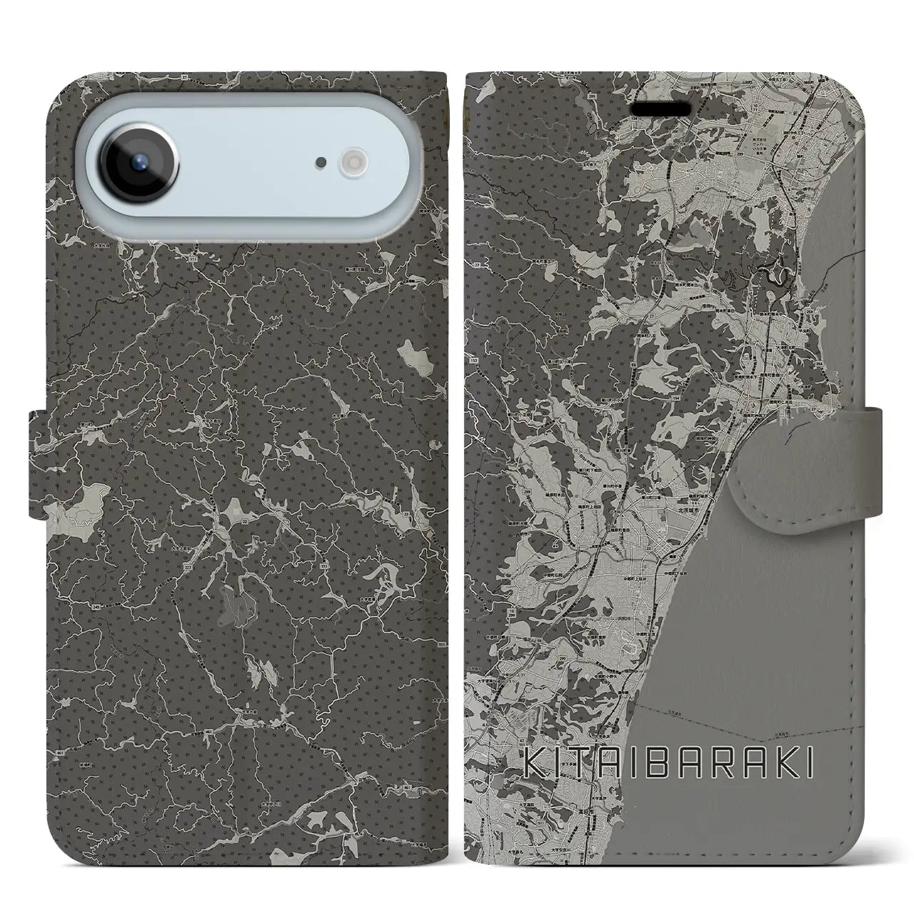 【北茨城（茨城県）】地図柄iPhoneケース（手帳タイプ）