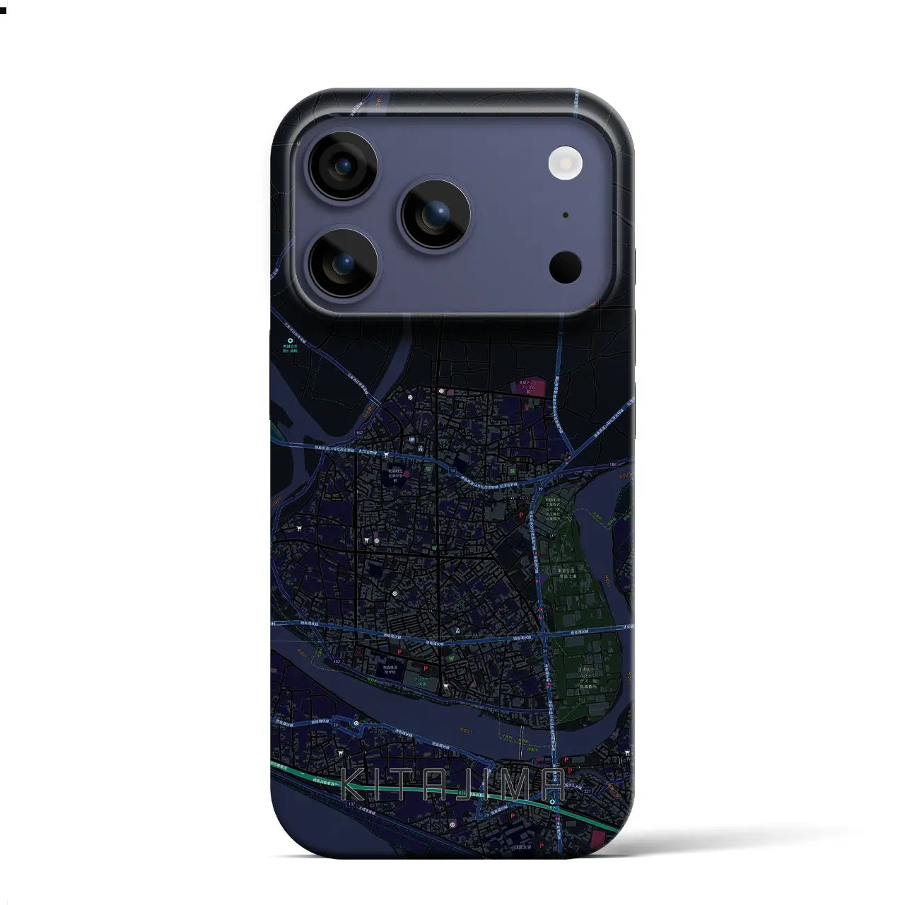 【北島（徳島県）】地図柄iPhoneケース（バックカバータイプ）