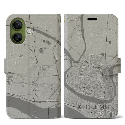 【北島（徳島県）】地図柄iPhoneケース（手帳タイプ）