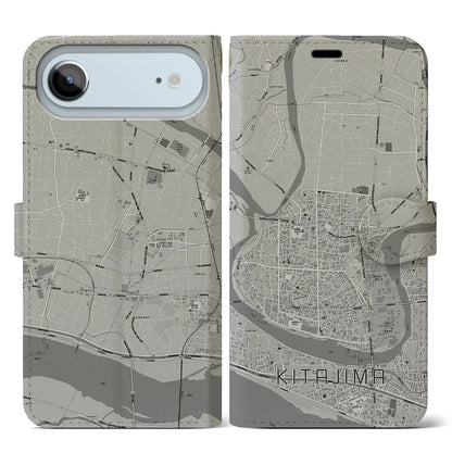 【北島（徳島県）】地図柄iPhoneケース（手帳タイプ）