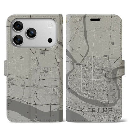 【北島（徳島県）】地図柄iPhoneケース（手帳タイプ）