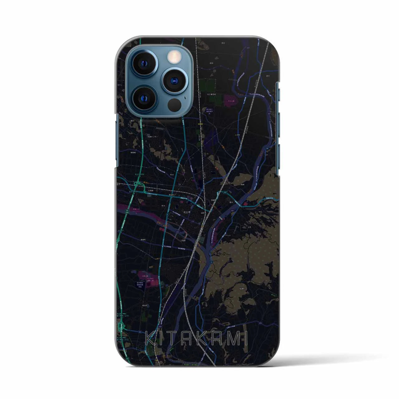 【北上（岩手県）】地図柄iPhoneケース（バックカバータイプ）