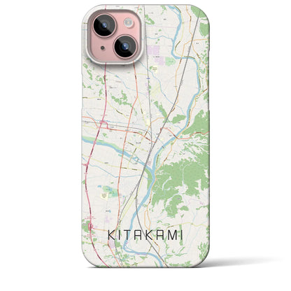 【北上（岩手県）】地図柄iPhoneケース（バックカバータイプ）
