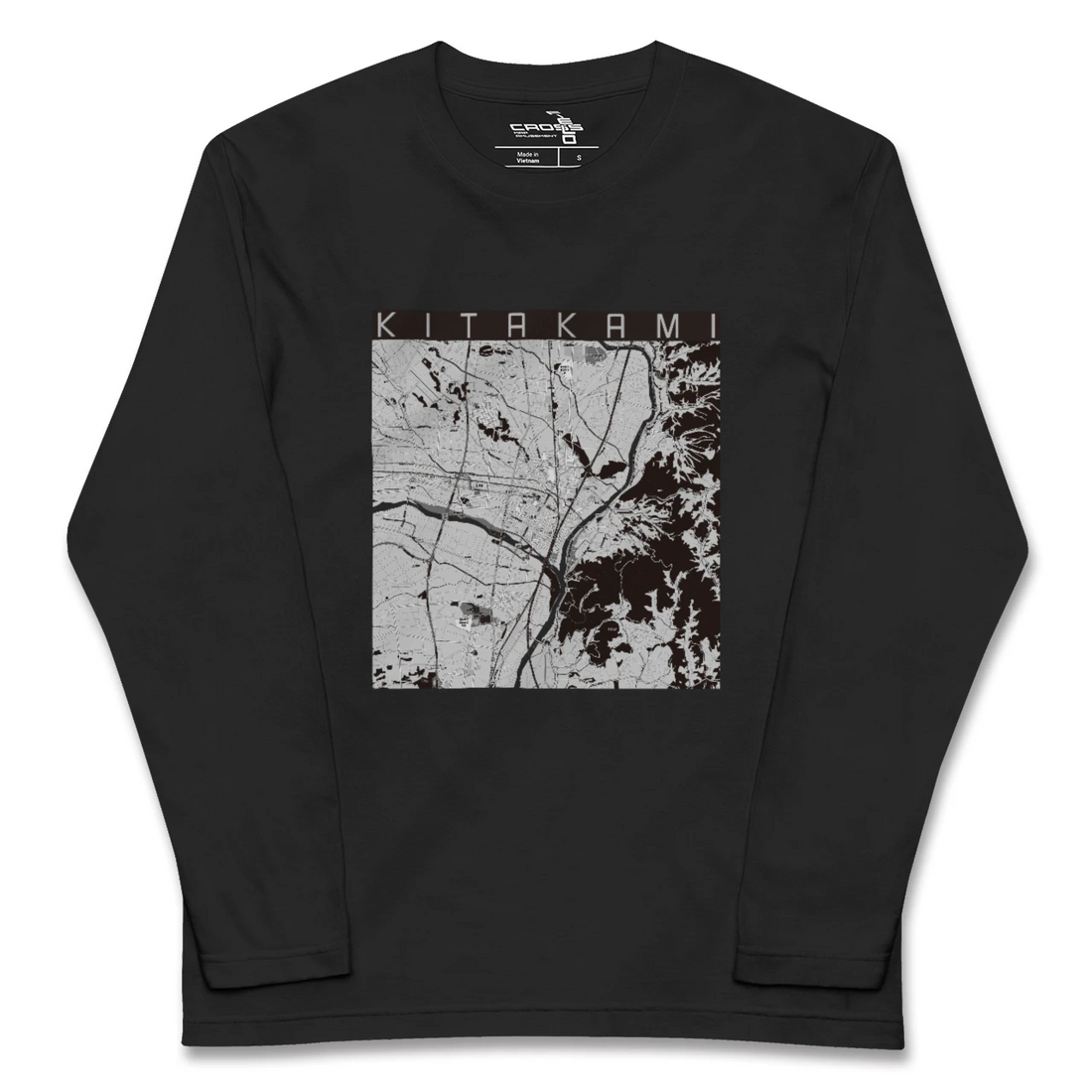 【北上（岩手県）】地図柄ロングスリーブTシャツ