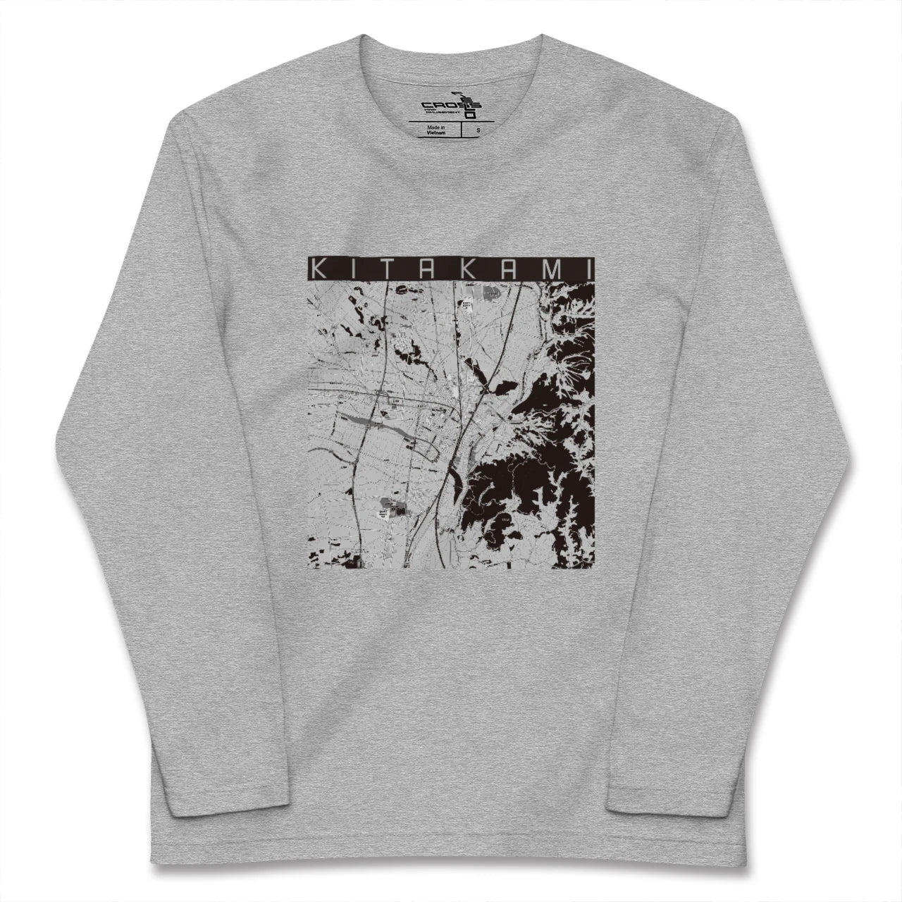 【北上（岩手県）】地図柄ロングスリーブTシャツ