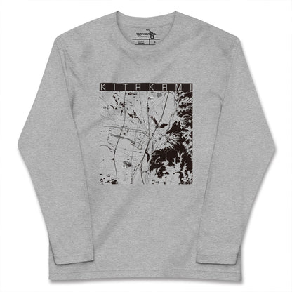 【北上（岩手県）】地図柄ロングスリーブTシャツ