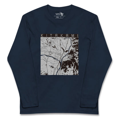 【北上（岩手県）】地図柄ロングスリーブTシャツ