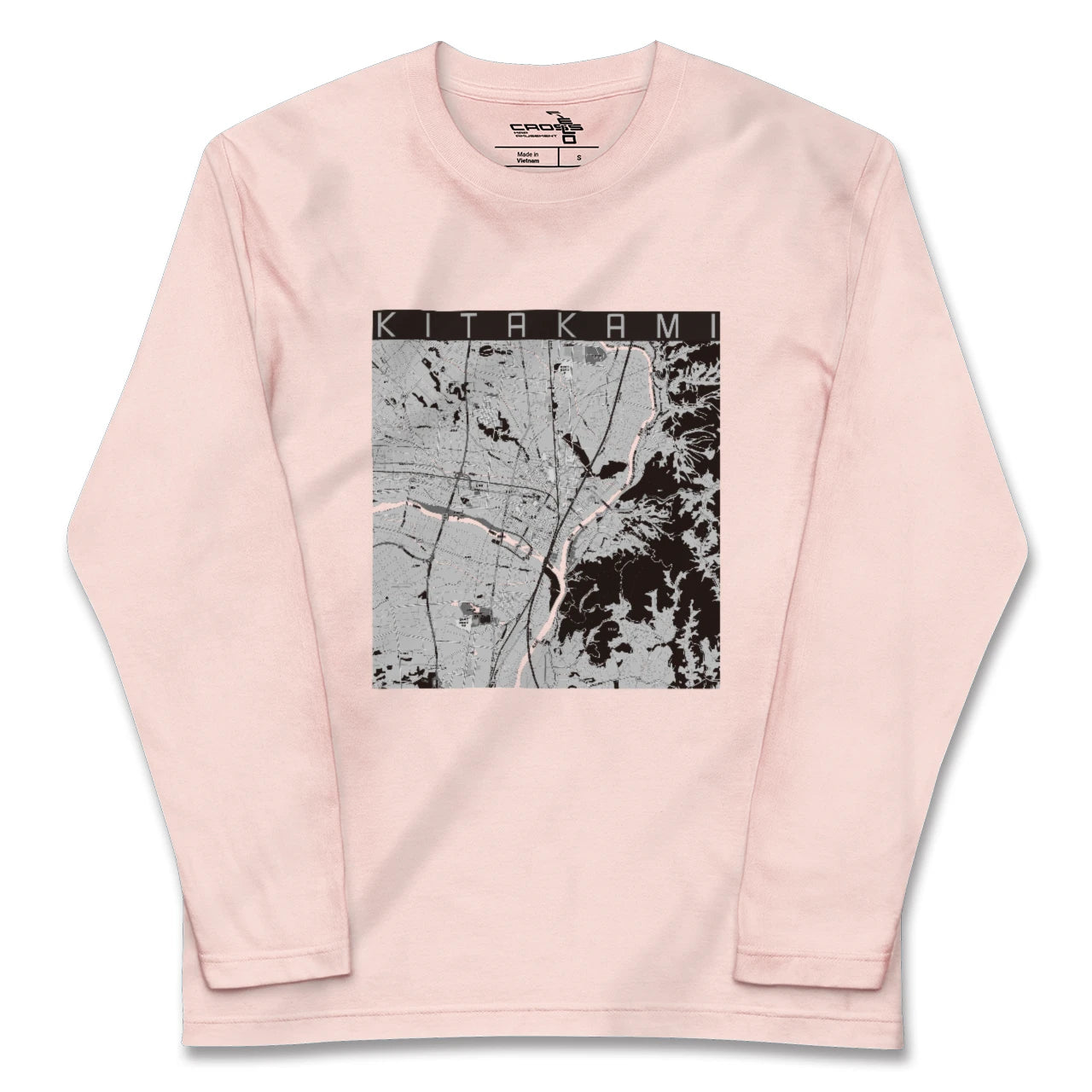 【北上（岩手県）】地図柄ロングスリーブTシャツ