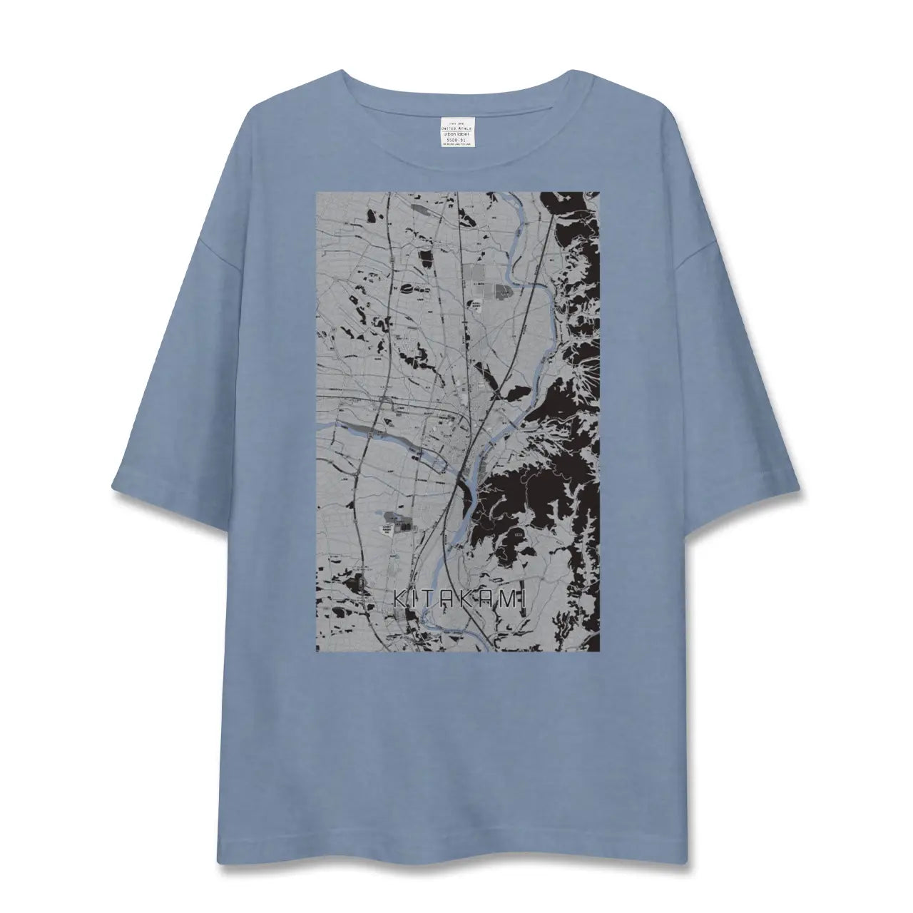 【北上（岩手県）】地図柄ビッグシルエットTシャツ
