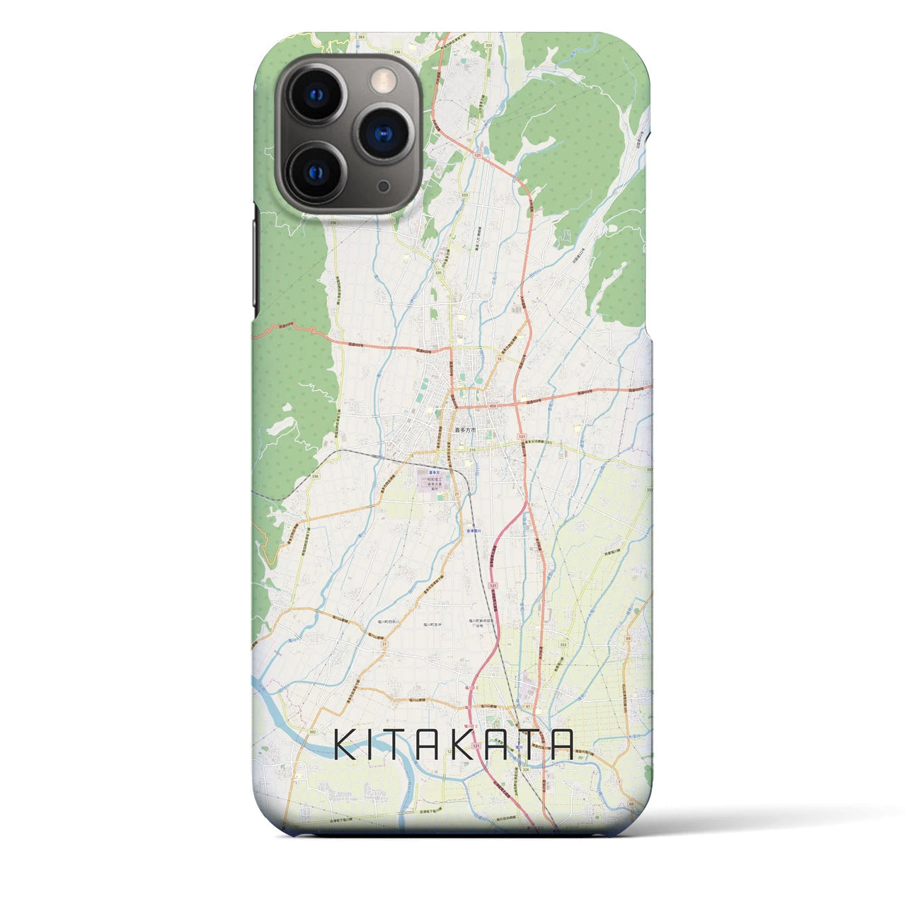 【喜多方（福島県）】地図柄iPhoneケース（バックカバータイプ）