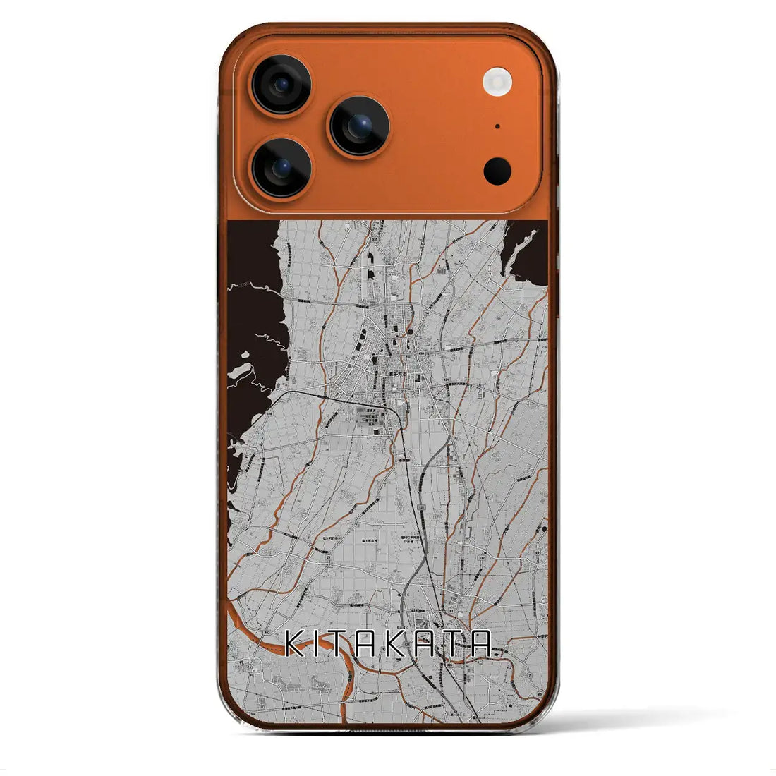 【喜多方（福島県）】地図柄iPhoneケース（クリアタイプ）モノトーン・iPhone 17 Pro Max 用