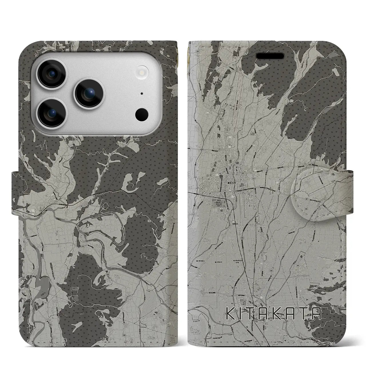 【喜多方（福島県）】地図柄iPhoneケース（手帳タイプ）