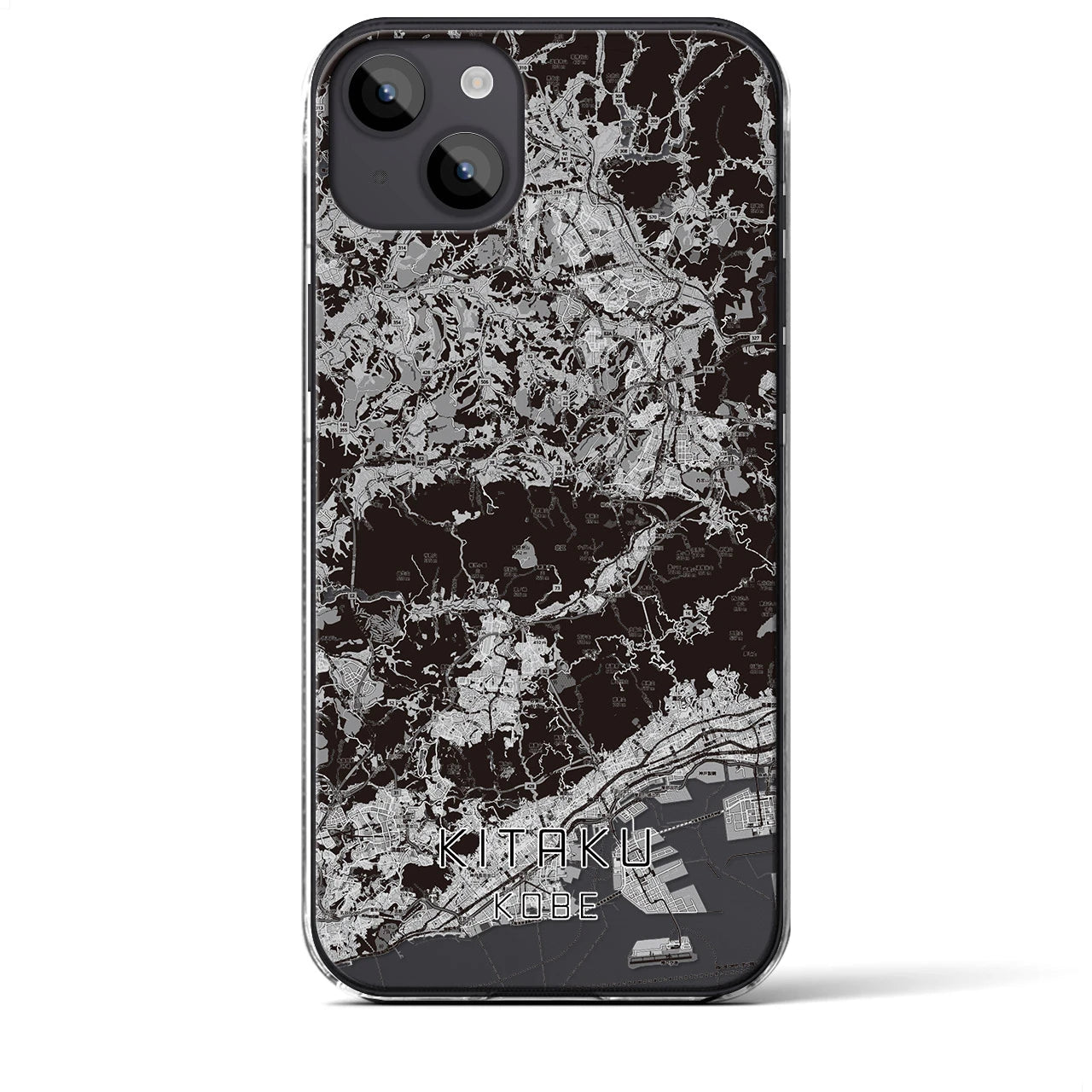 【北区（神戸市）】地図柄iPhoneケース（クリアタイプ）