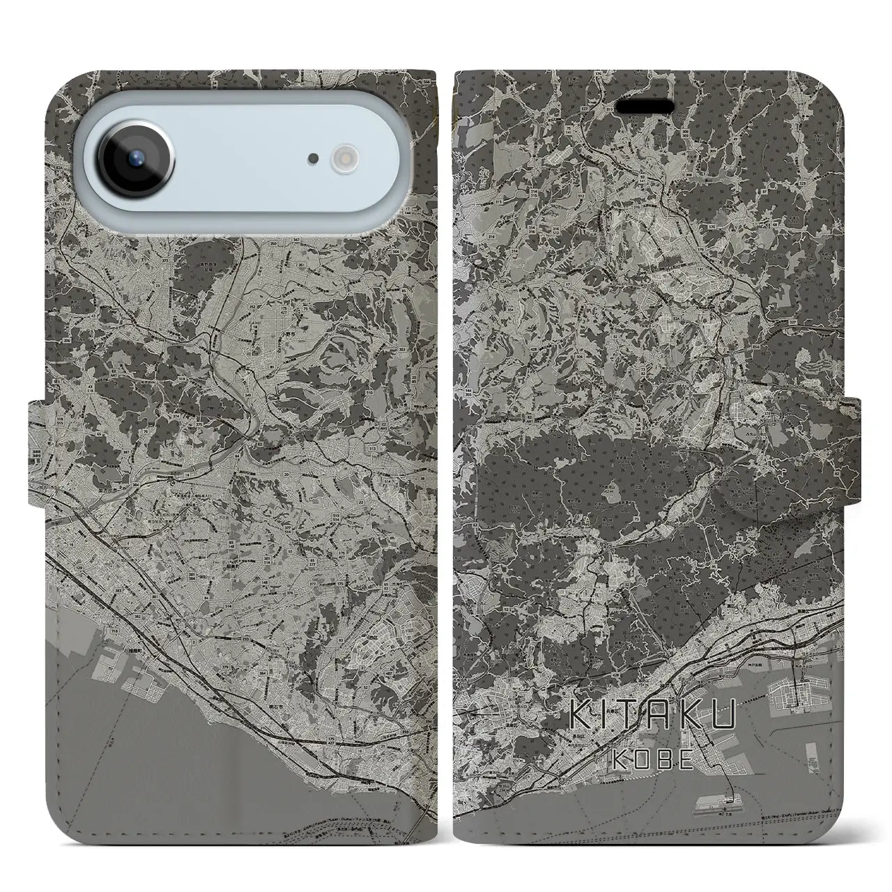 【北区（神戸市）】地図柄iPhoneケース（手帳タイプ）